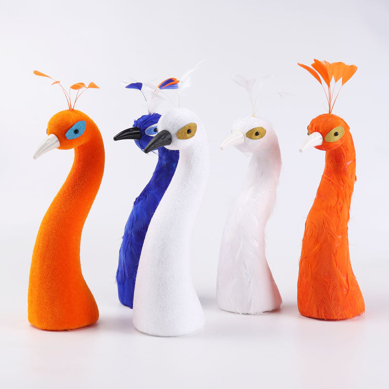 fake peacock heads
