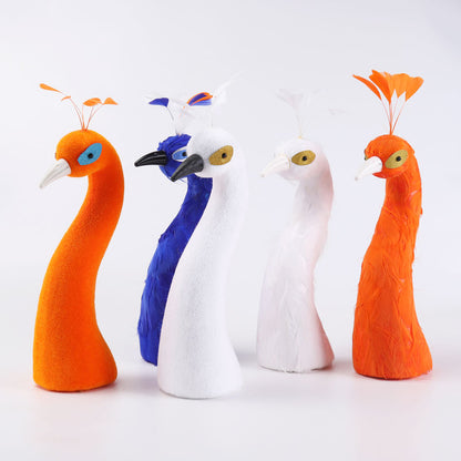 fake peacock heads