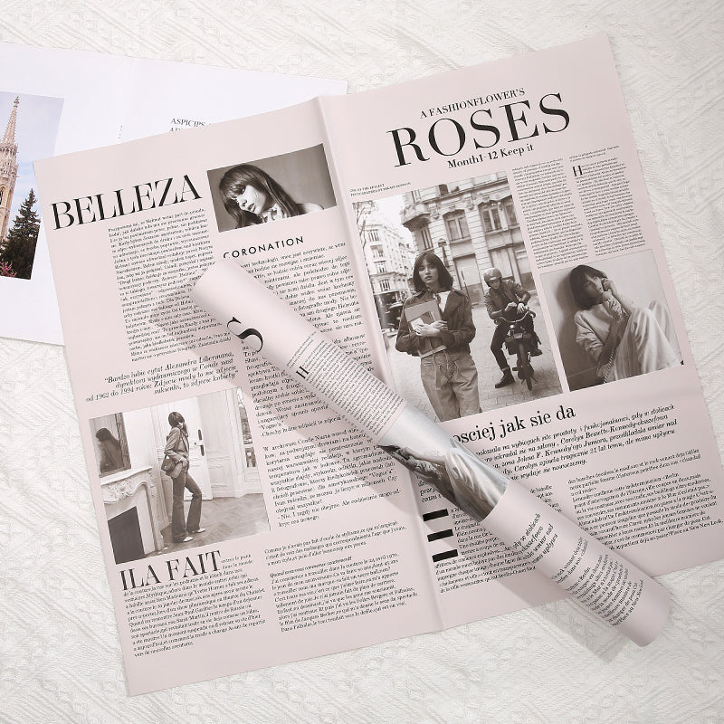 20pcs Vintage Newspaper Flower Wrap Paper (50x58cm)