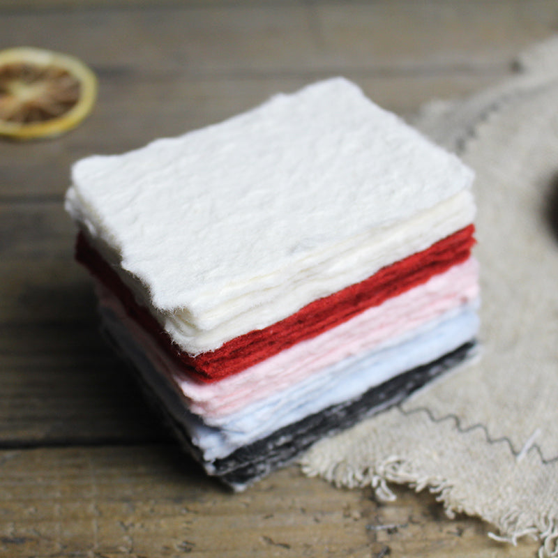 Handmade Deckle Edge Paper Blank Card Pack 10