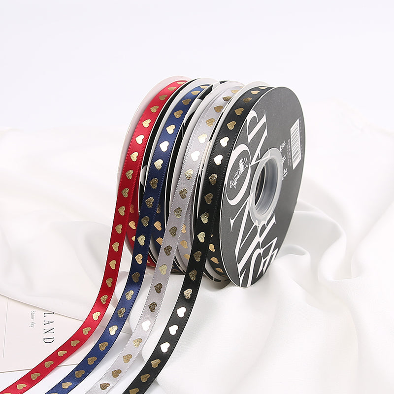 Golden Heart Gift Packaing Satin Ribbon (10mmx45Yd)