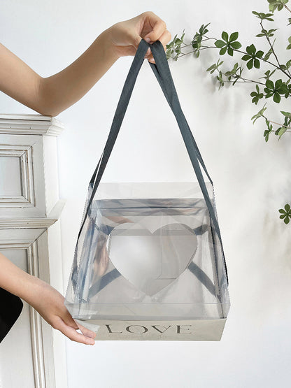 Heart-shaped Hollow Square Flower Box Pack 6