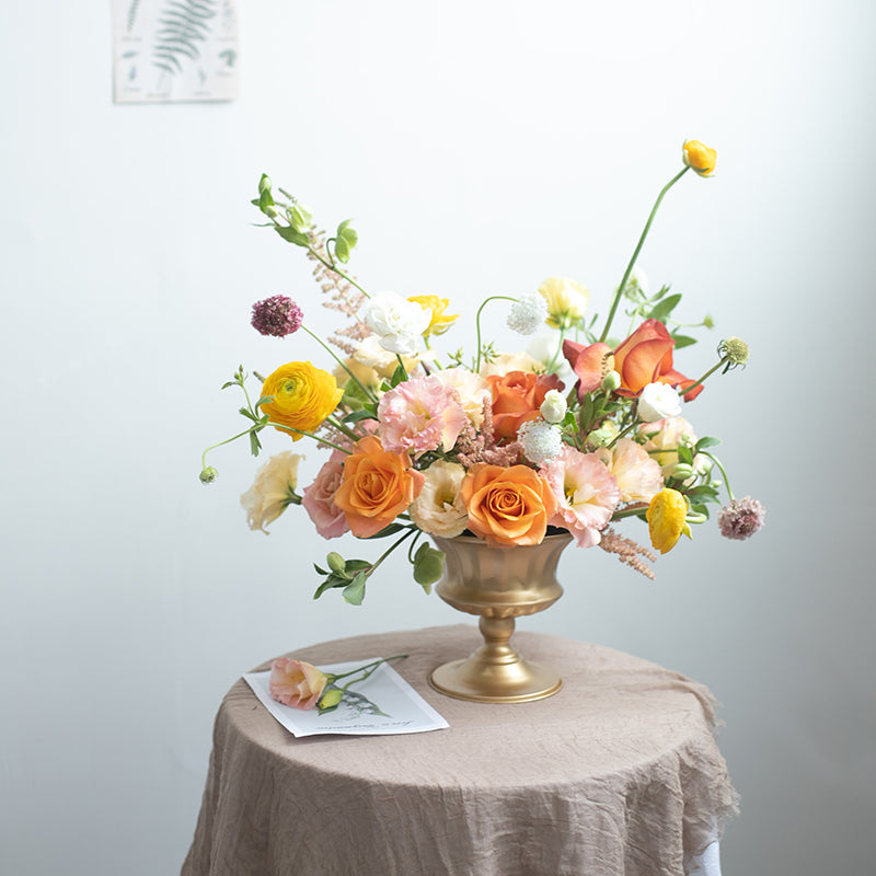 Gold Vintage Iron Compote Vase Floral Design Container – Floral ...