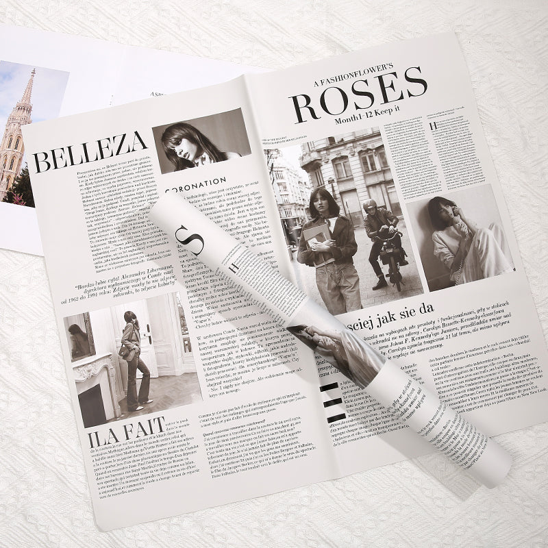 20pcs Vintage Newspaper Flower Wrap Paper (50x58cm)