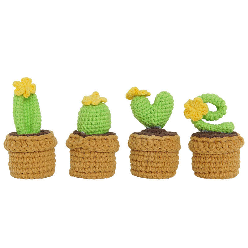Finished Crocheted LOVE Potted Cactus Plants