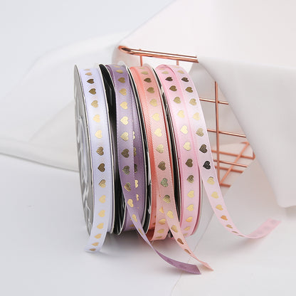 Golden Heart Gift Packaing Satin Ribbon (10mmx45Yd)