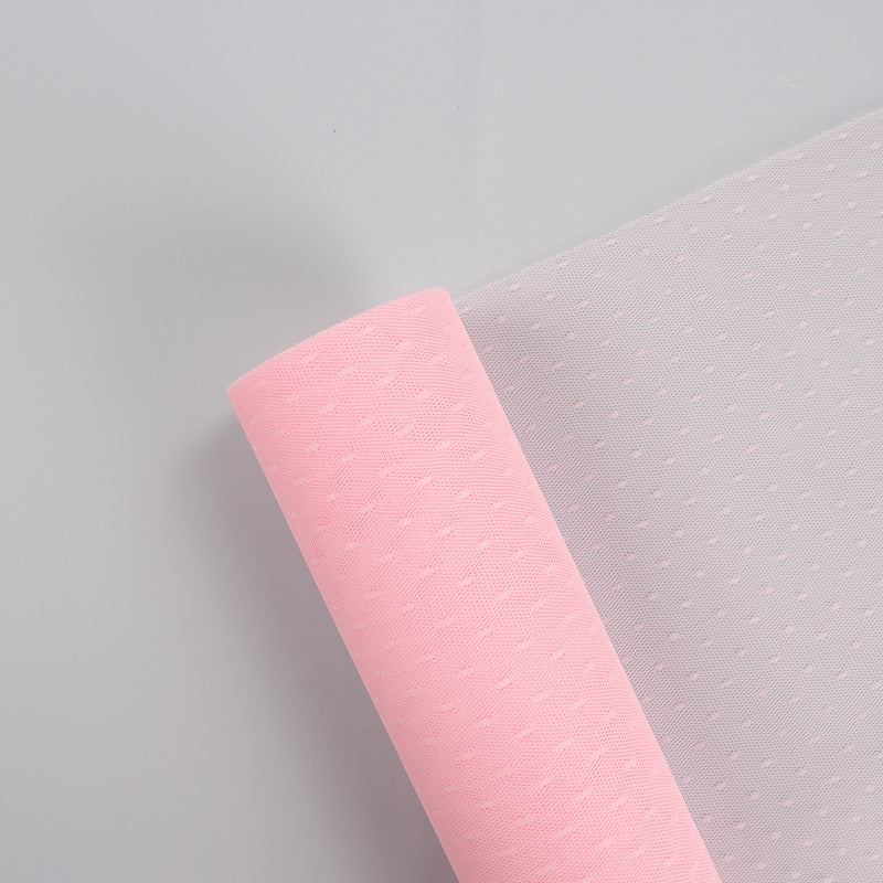 Polka-dot Tulle Fabric Roll for Flower Packaging (50cmx10Yd)