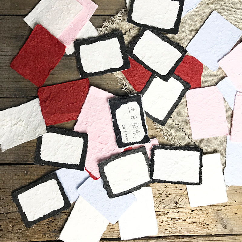 Handmade Deckle Edge Paper Blank Card Pack 10