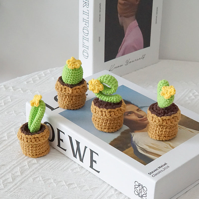 Finished Crocheted LOVE Potted Cactus Plants