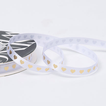 Golden Heart Gift Packaing Satin Ribbon (10mmx45Yd)