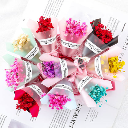 Set of 4 Dried Flowers Soap Rose Mini Bouquet Thank You Gift