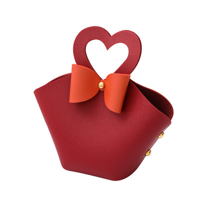 Sachet cadeau pour invités avec poignée cœur, lot de 20 (6x5x16cm)