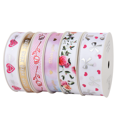 Vintage Rose Heart Ribbon for Valentine's Day