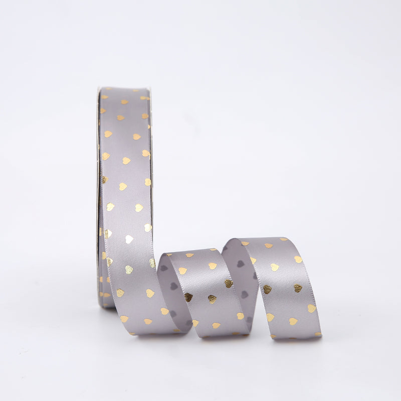 Golden Heart Valentine's Day Ribbon (2.5cmx40Yd )