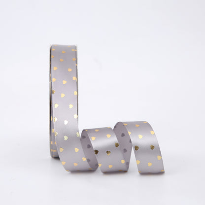 Golden Heart Valentine's Day Ribbon (2.5cmx40Yd )