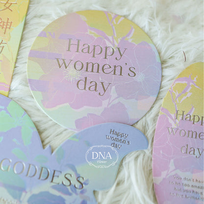 Gift Tag Greeting Card for Women's Day Pack 12