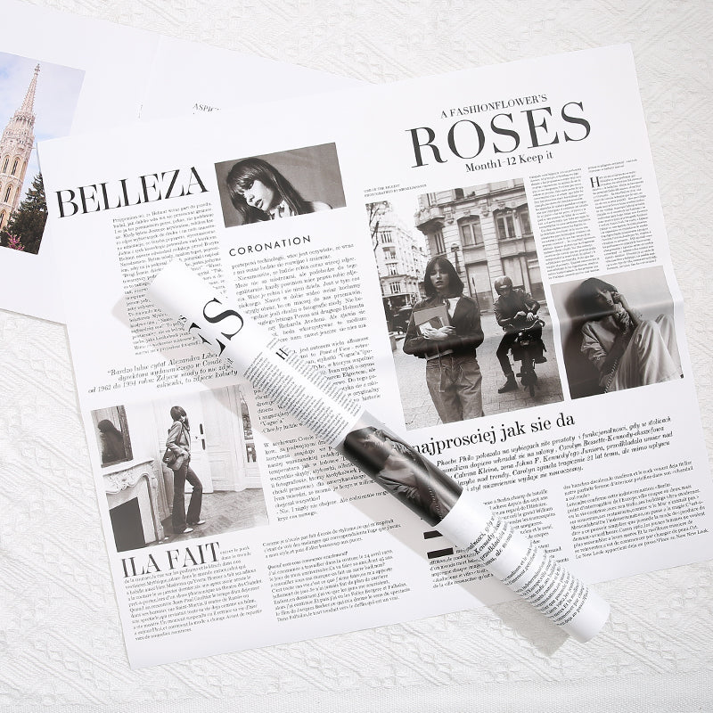 20pcs Vintage Newspaper Flower Wrap Paper (50x58cm)