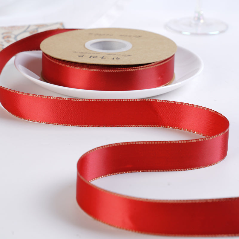 Gold-Edge Polyester Ribbon (25mmx25Yd)