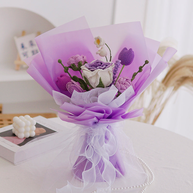 Cotton Yarn Crocheted Bouquet Creative Gift