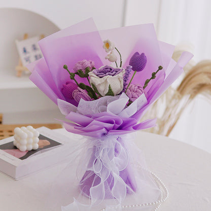 Cotton Yarn Crocheted Bouquet Creative Gift