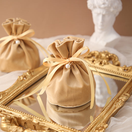 Lot de 20 sachets cadeaux ronds en velours avec cordon de serrage (10,5 x 10,5 x 14 cm)