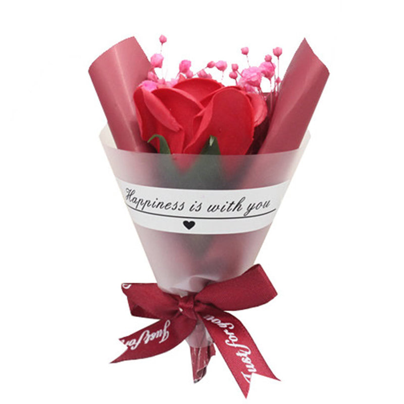 Set of 4 Dried Flowers Soap Rose Mini Bouquet Thank You Gift