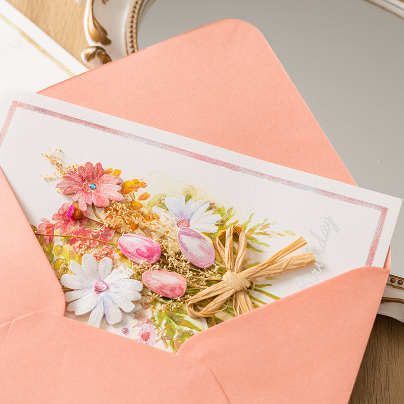 Mother's Day Dried Flowers Greeting Card with Envelope Pack 6