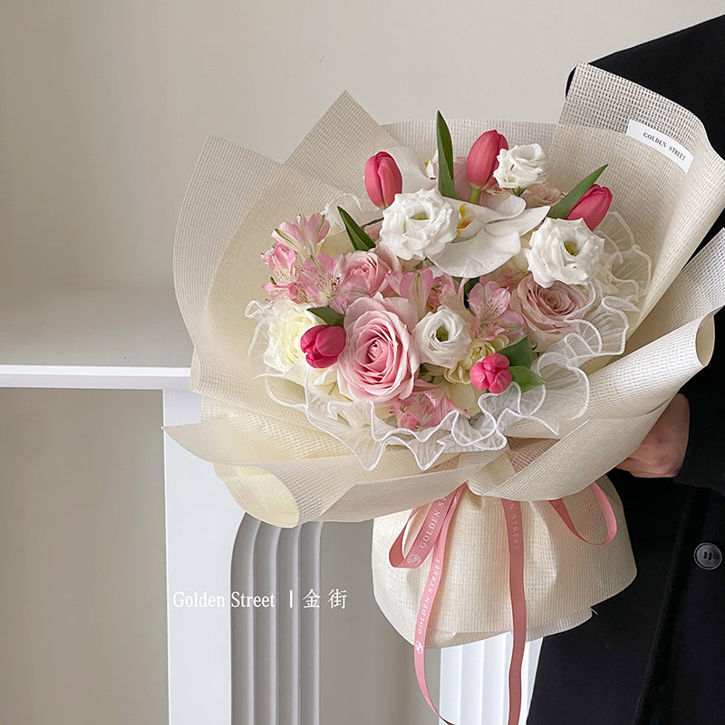 15pcs Textured Floral Wrap Paper (58X58cm)