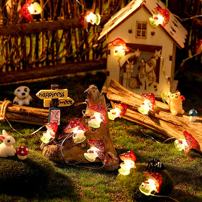Battery Powered Mushroom LED String Fairy Lights
