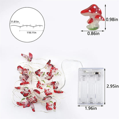 Battery Powered Mushroom LED String Fairy Lights