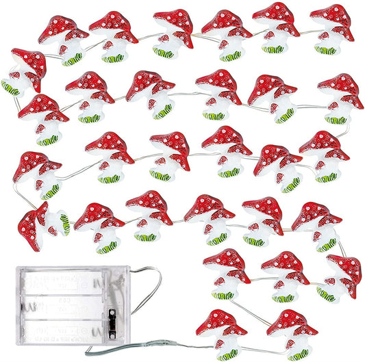 Guirlande lumineuse LED en forme de champignons à piles