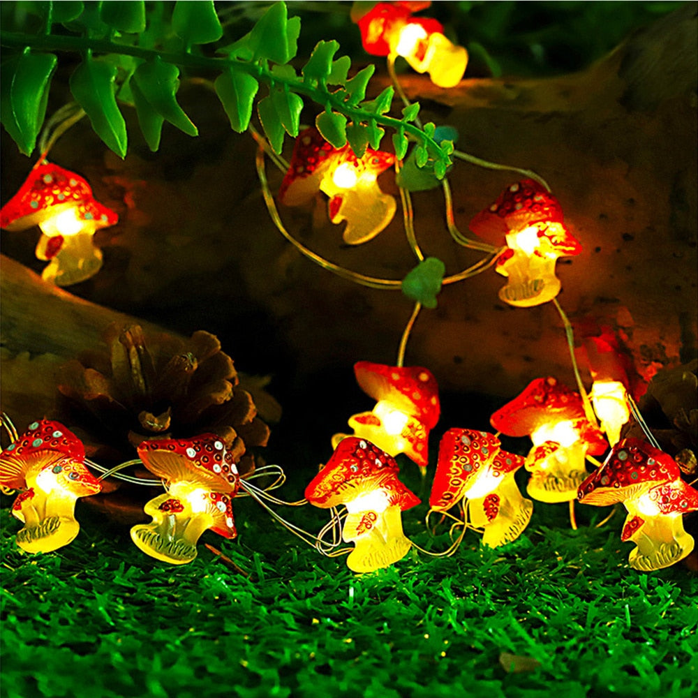 mushroom fairy lights