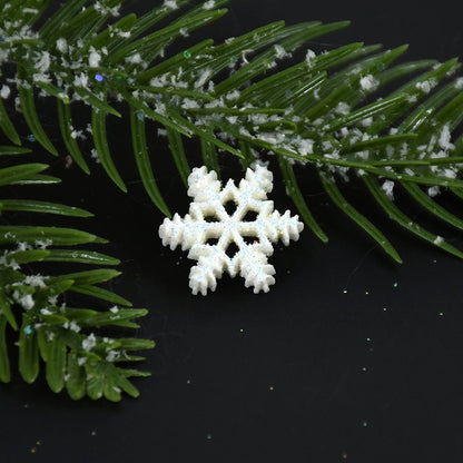 20pcs Christmas Glitter Snowflake Resin Ornaments