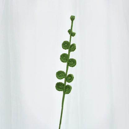 Set of 10 Finished Crochet Eucalyptus Branches Handmade Artificial Greenery Foliage