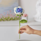 Load image into Gallery viewer, Set of 5pcs Finished Crocheted Gradient Rose Handmade Artificial Flower Branch