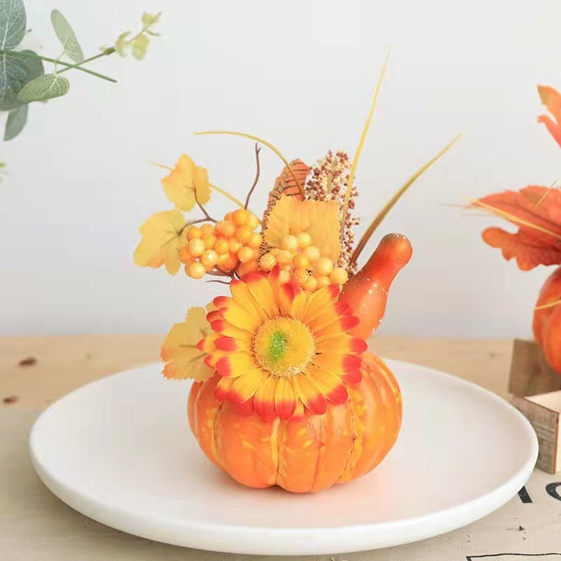 ceramic pumpkin flower pot Artificial Pumpkin Flower Pot Fall Aesthetic Decor – Floral Supplies Store