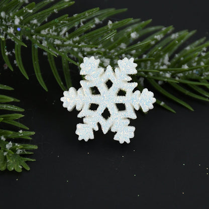 20pcs Christmas Glitter Snowflake Resin Ornaments