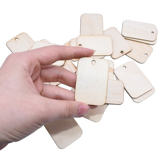 Lot de 100 étiquettes cadeaux en rondelles de bois