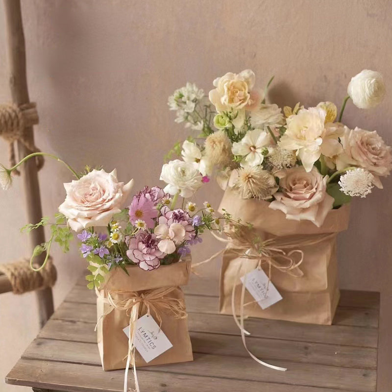 10pcs Kraft Paper Flower Bags Bouquet Sleeves