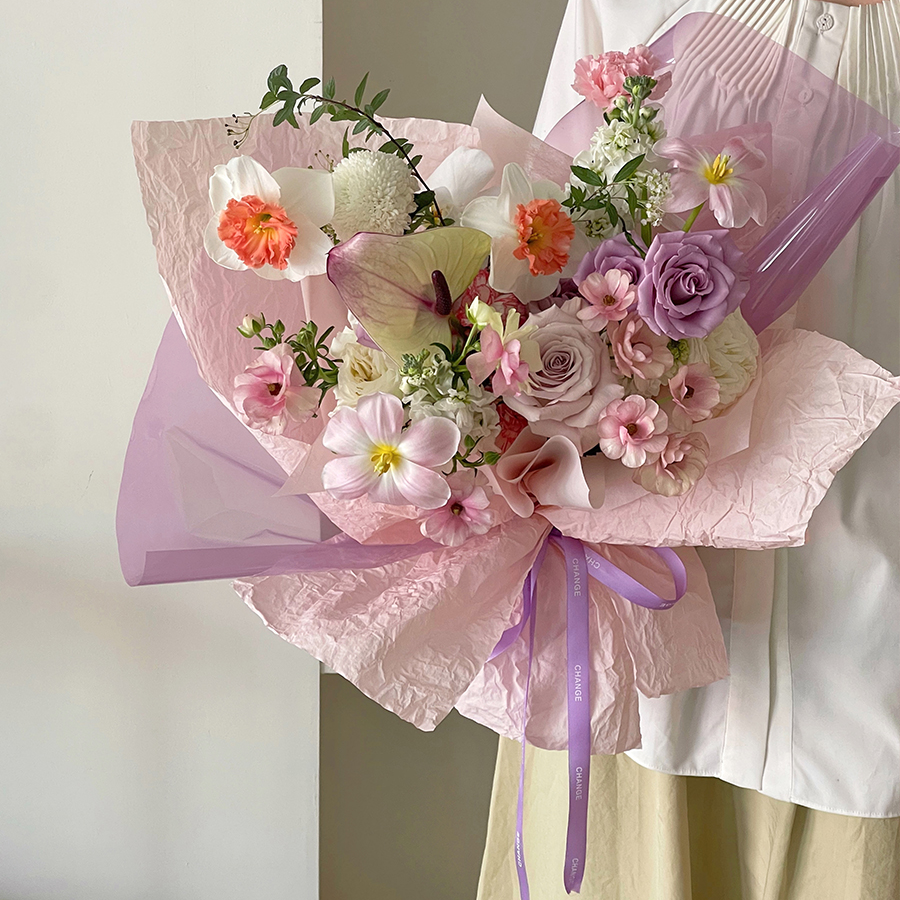 10pcs Wrinkled Bouquet Wrap Paper (52x52cm)