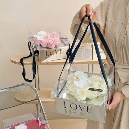 Heart-shaped Hollow Square Flower Box Pack 6