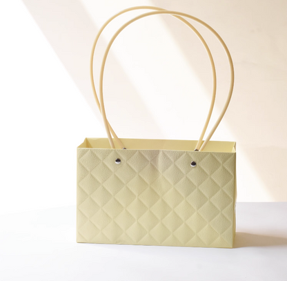10 sacs à fleurs rectangulaires gaufrés diamant