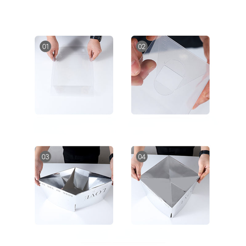 Heart-shaped Hollow Square Flower Box Pack 6