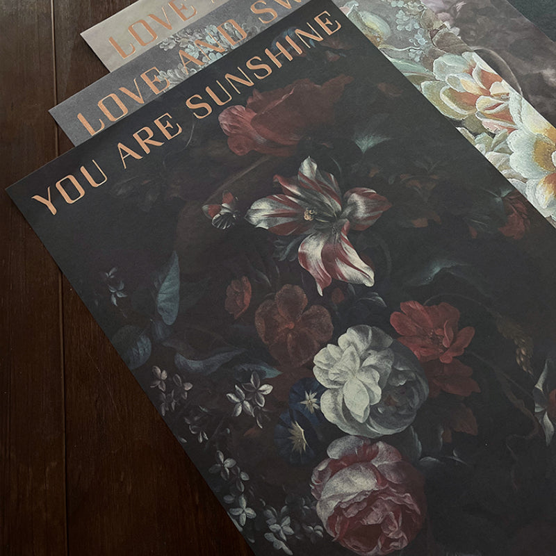 Black Gothic Florist Paper Pack 10 (36x58cm)