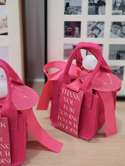Pink Non-Woven Party Bags Gift Bags with Handles Pack 10