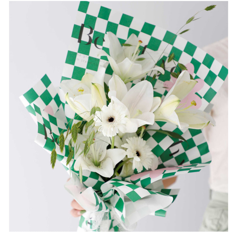 Set of 20 Checker Pattern Bouquet Flower Gift Diy Wrapping Paper