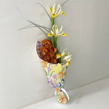 10pcs Plaid Floral Bouquet Wrap Paper (38x58cm)