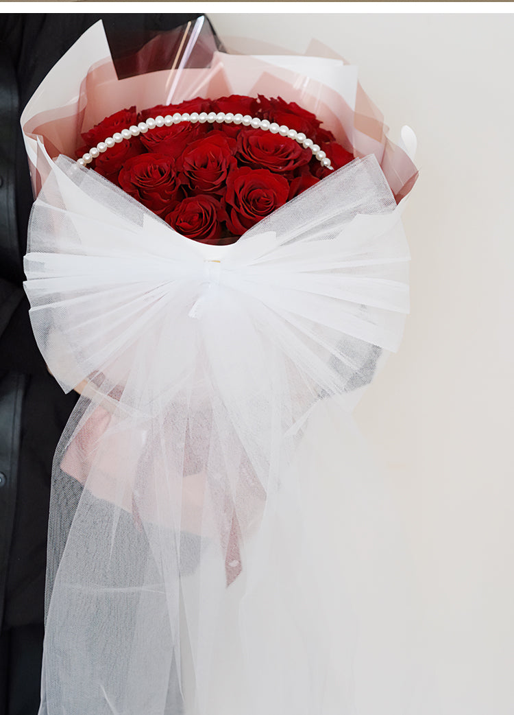 Large Tulle Gift Bow for Bouquet Decoration