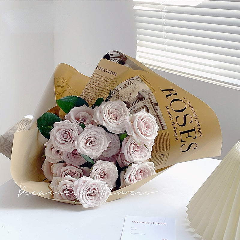 20pcs Vintage Newspaper Flower Wrap Paper (50x58cm)