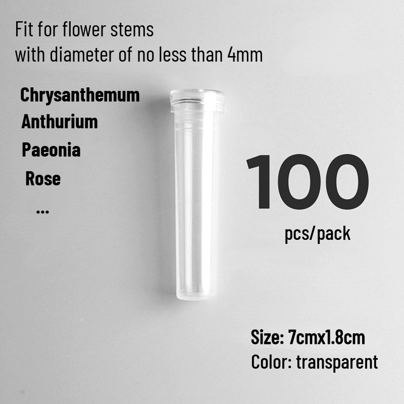 200 Pcs Floral Water Tubes/Vials for Flower Arrangements, Rose Flower Water Tubes Aqua Picks, Clear Plastic Rose Water Tubes with Picks, Floral Water
